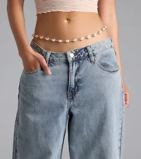 Oh-So-Chic Faux Pearl Chain Belt