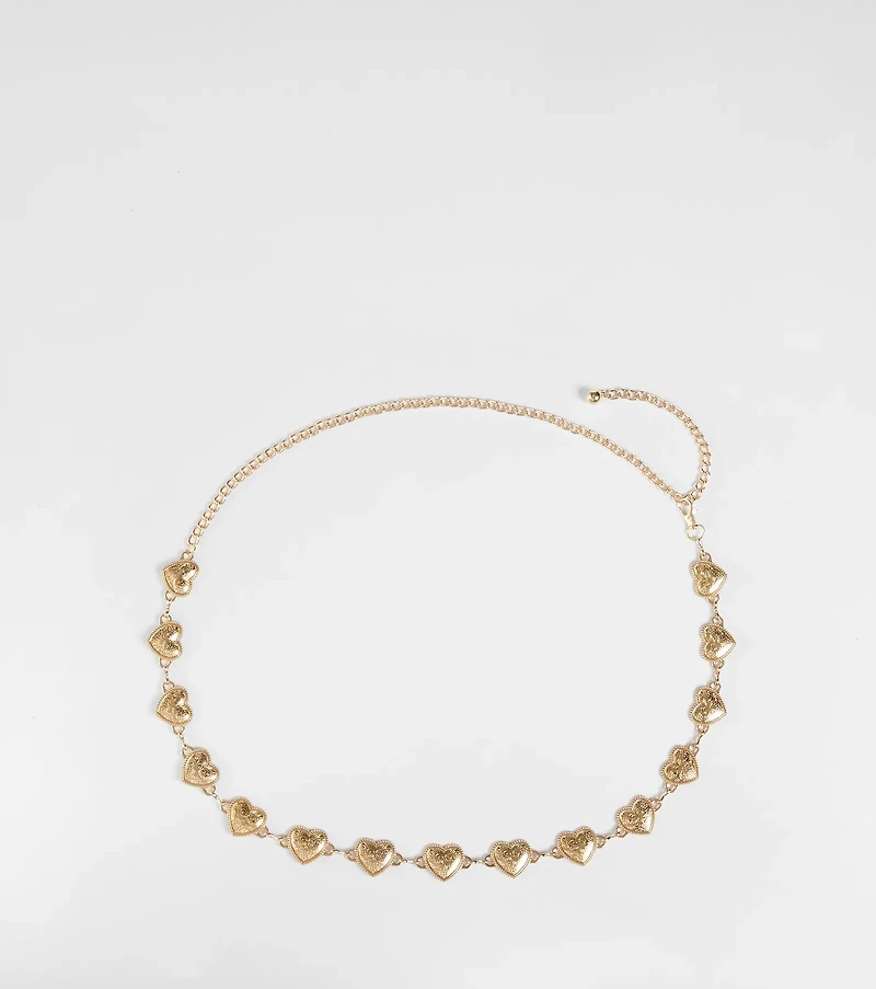 Western Cutie Concho Heart Chain Belt