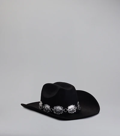Ranch Rodeo Concho Faux Suede Cowboy Hat