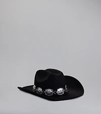 Ranch Rodeo Concho Faux Suede Cowboy Hat