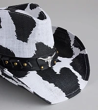 Saddle Up Cow Print Cowboy Hat