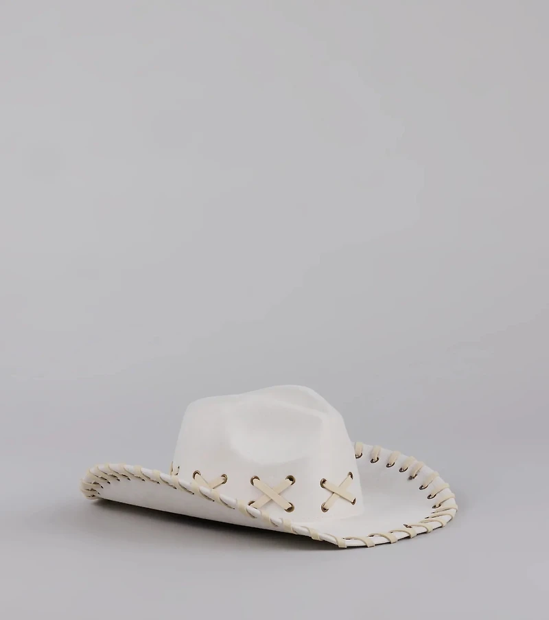 Rodeo Romping Lace-Up Cowboy Hat