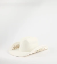 Western Blooms Embroidered Rose Cowboy Hat
