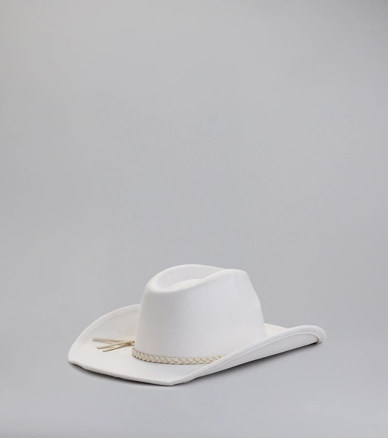 Wild West Braid Faux Suede Cowboy Hat
