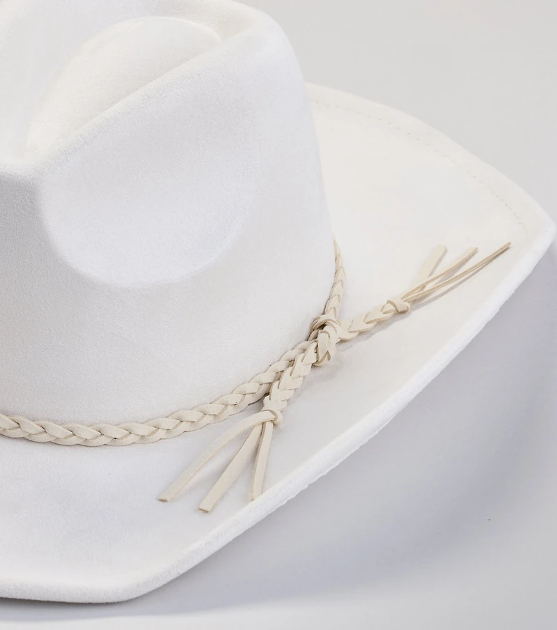 Wild West Braid Faux Suede Cowboy Hat