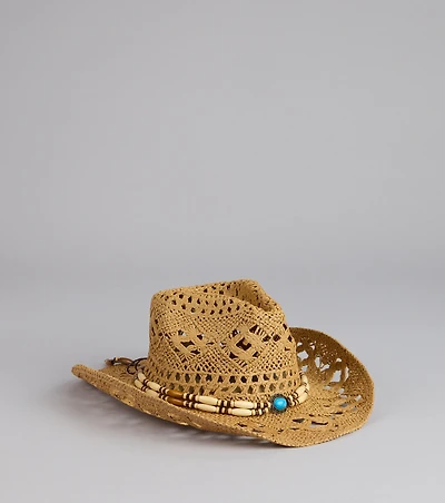 Wild Spirit Beaded Straw Cowboy Hat