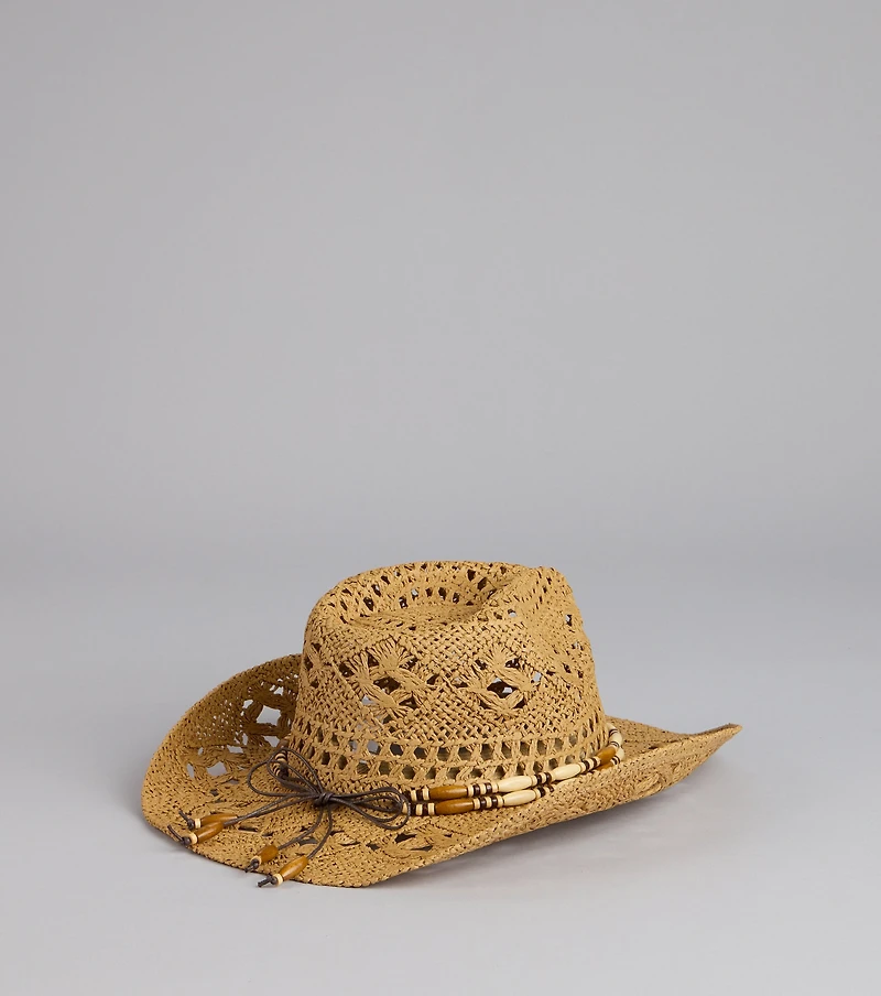 Wild Spirit Beaded Straw Cowboy Hat