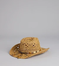 Wild Spirit Beaded Straw Cowboy Hat