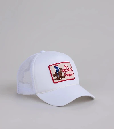 All American Cowgirl Snap Back Trucker Hat