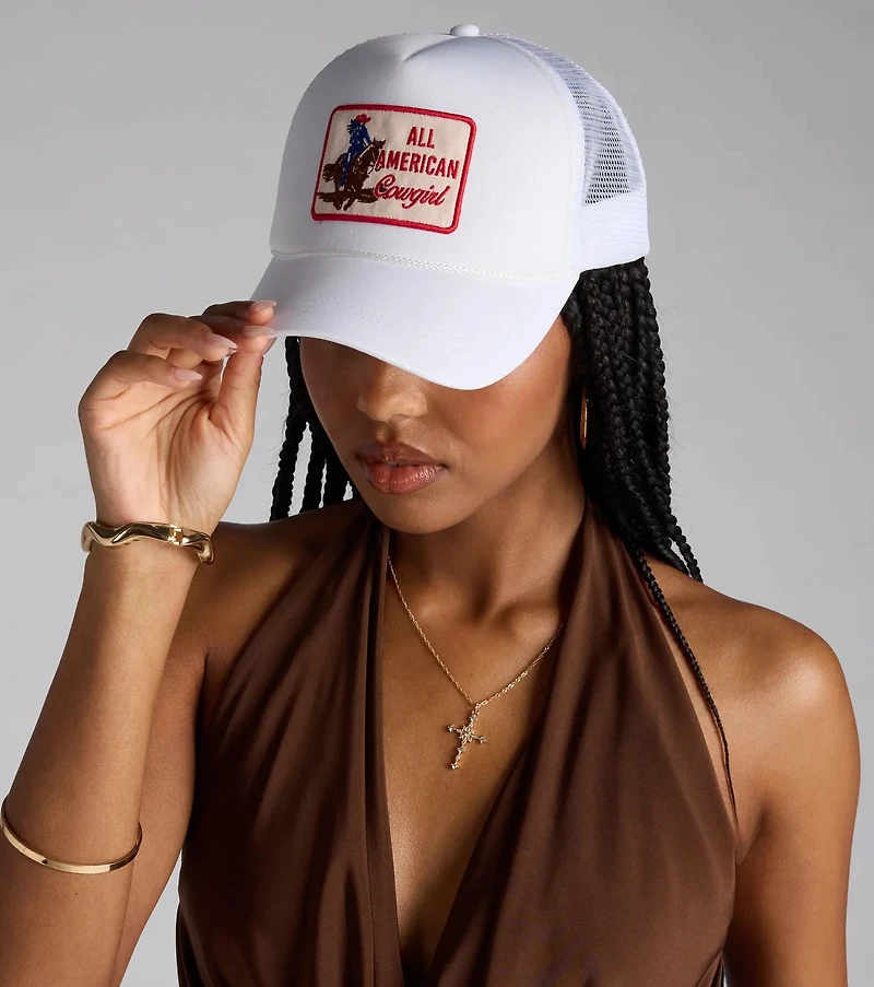 All American Cowgirl Snap Back Trucker Hat