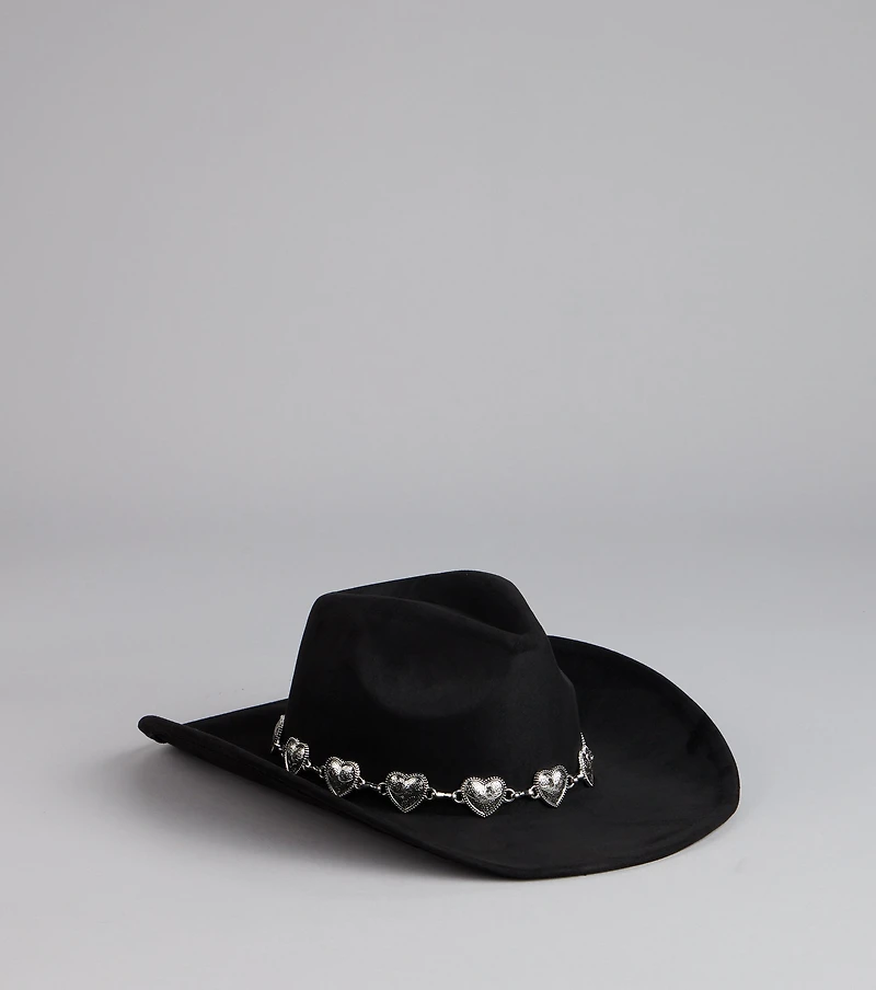 Western Babe Heart Concho Trim Cowboy Hat