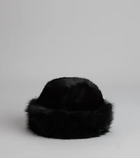 Cozy Glam Faux Fur Round Bucket Hat