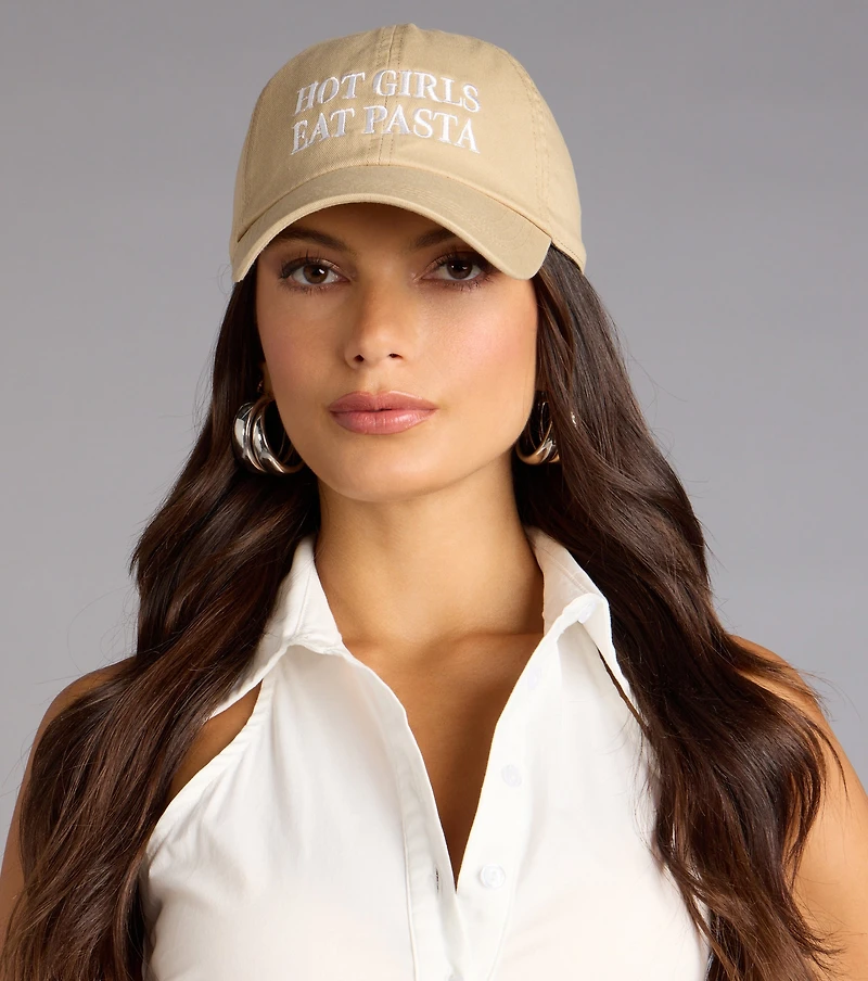 Hot Girls Eat Pasta Baseball Cap