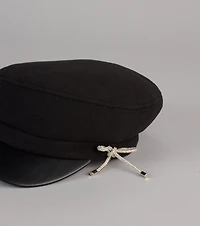 Glam The City Rhinestone Bow Cabbie Hat