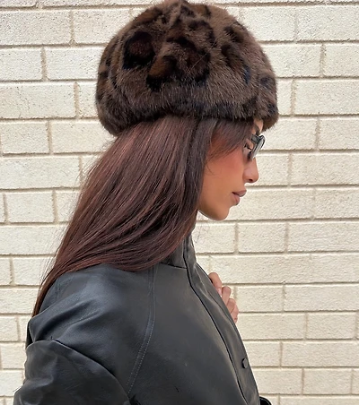 Leopard Luxe Faux Fur Beret