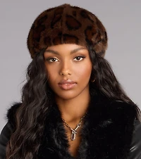 Leopard Luxe Faux Fur Beret