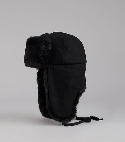 Kangol Faux Fur Trim Trapper Hat