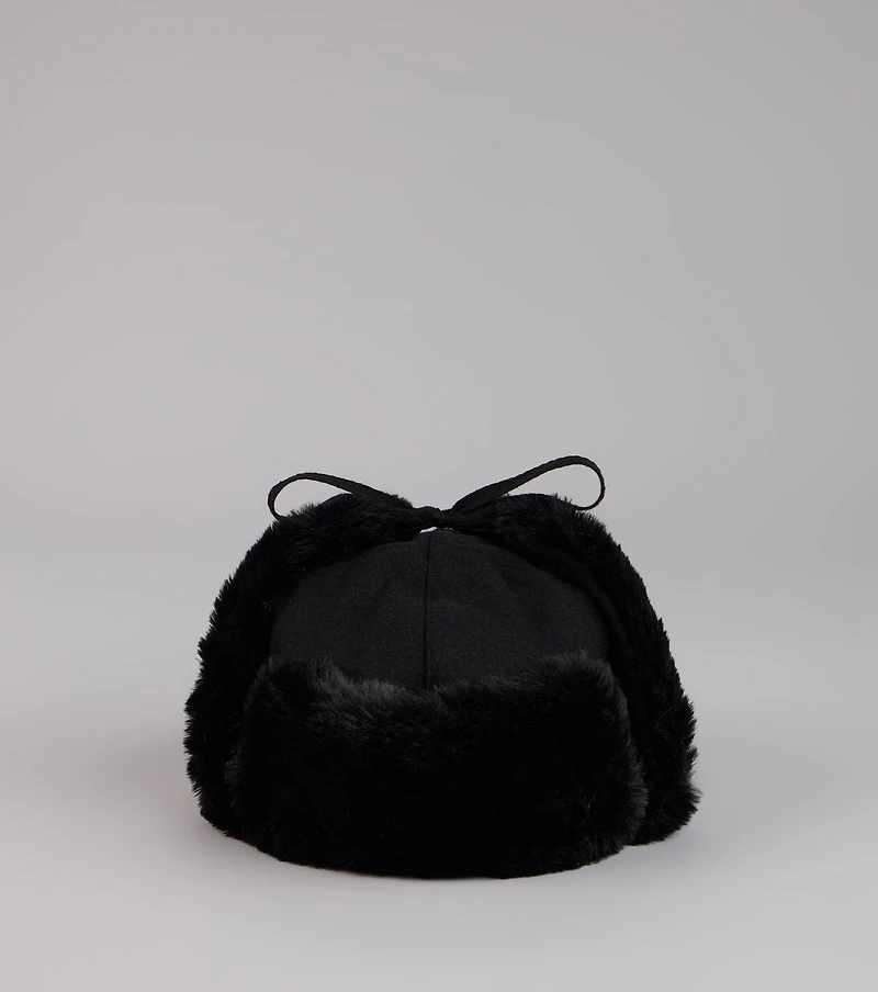 Kangol Faux Fur Trim Trapper Hat