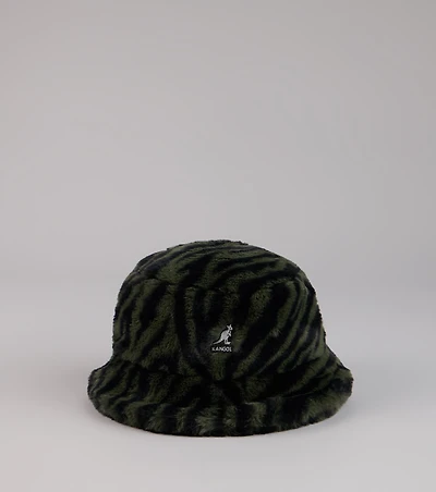 Kangol Zebra Print Faux Fur Bucket Hat
