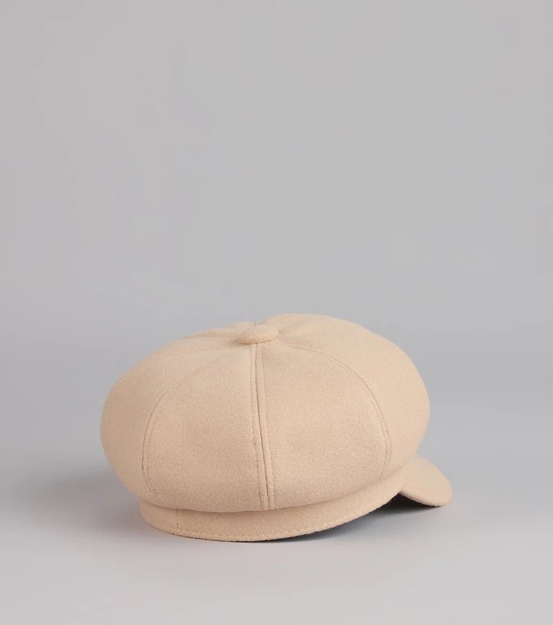 Cool Girl Classic Faux Wool Cabby Hat