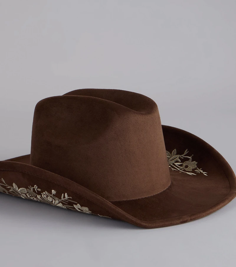 Wildflower Dreams Embroidered Cowboy Hat