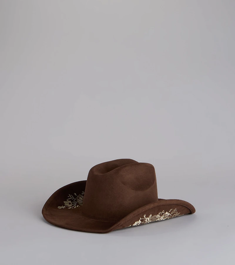 Wildflower Dreams Embroidered Cowboy Hat