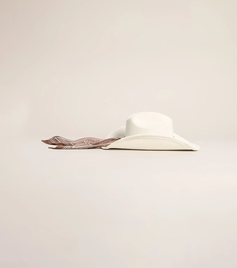 Western Kisses Scarf Trim Cowboy Hat