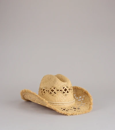 Sunlit Fringe Straw Cowboy Hat