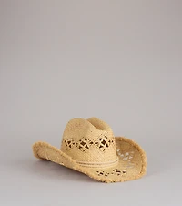Sunlit Fringe Straw Cowboy Hat