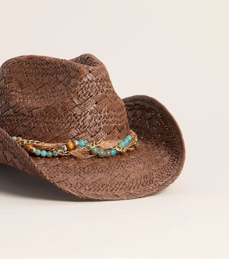 Desert Detail Beaded Cowboy Hat
