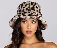 Fur Leopard Bucket Hat