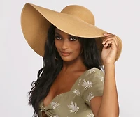 Basic Straw Wide Brim Floppy Hat