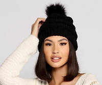 Chunky Knit Pom Beanie