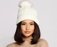 Chunky Knit Pom Beanie