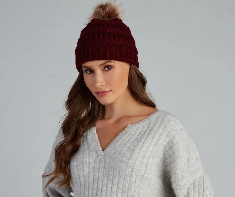 Chilly Days Knit Pom Beanie