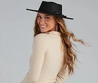 Lasso Of Style Faux Wool Boater Hat