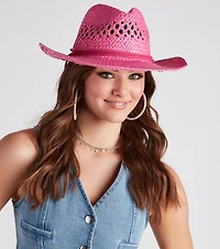 Summertime Babe Straw Cowboy Hat