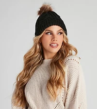 All The Cozy Feels Faux Fur Knit Beanie