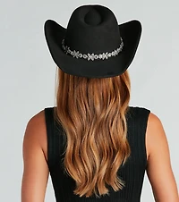 Cute Nashville Rhinestone Flower Cowboy Hat
