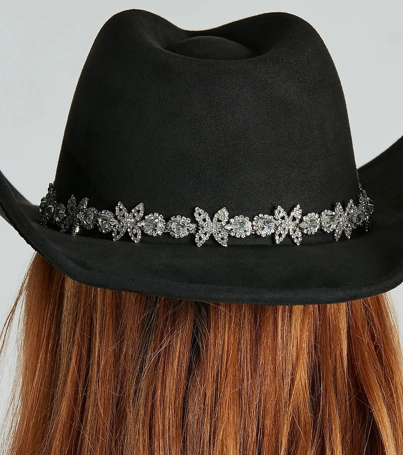 Cute Nashville Rhinestone Flower Cowboy Hat