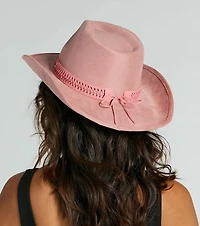 My Kind Of Rodeo Braided Faux Suede Cowboy Hat