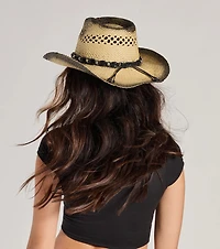 Simple Life Beaded Straw Cowboy Hat