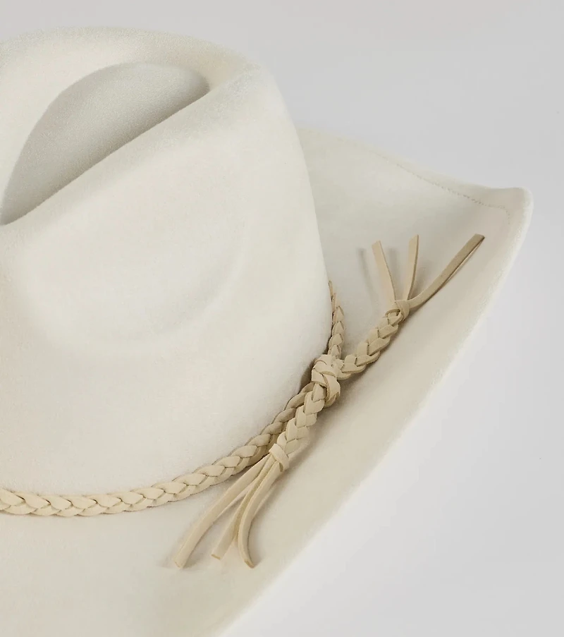 Wild West Braid Faux Suede Cowboy Hat