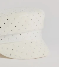 Glam Aura Rhinestone Cabbie Hat