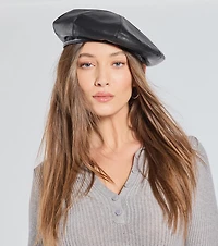 Parisian Chic Faux Leather Beret