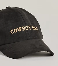 Western Chic Faux Suede Cowboy Script Hat