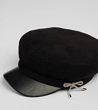 Glam The City Rhinestone Bow Cabbie Hat