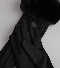 Cold Weather Luxe Faux Fur Trim Gloves