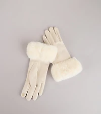Cold Weather Luxe Faux Fur Trim Gloves