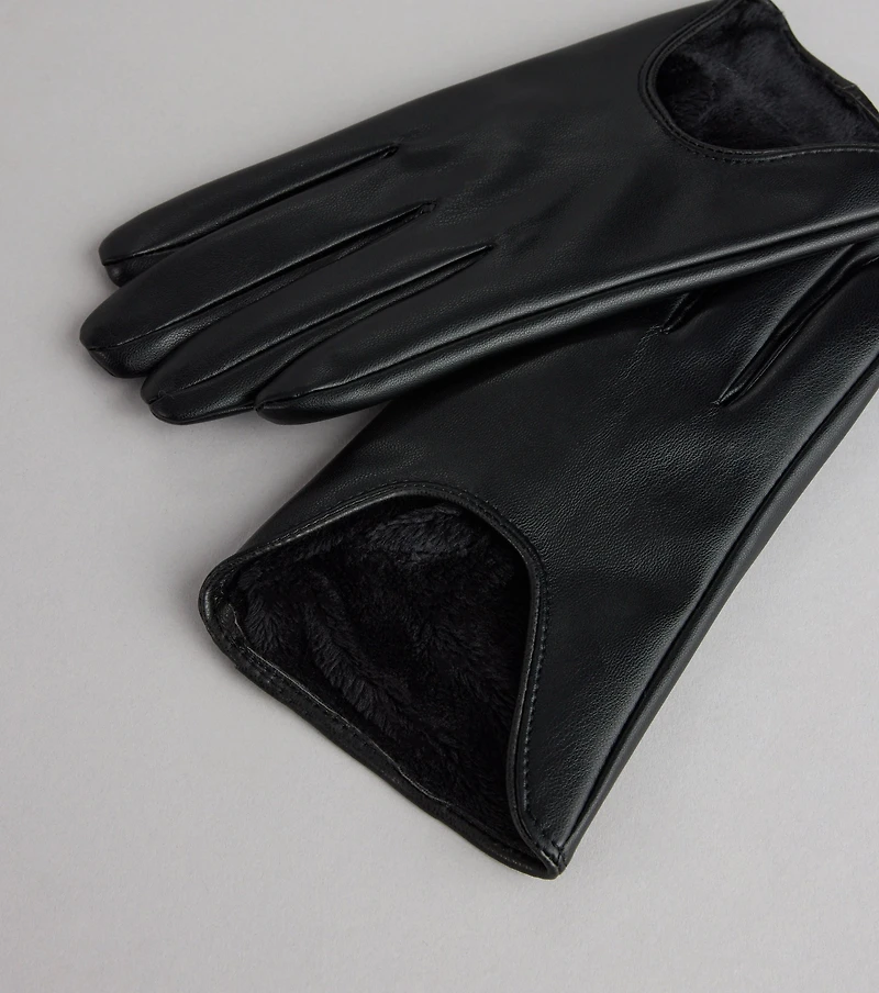 Simply Chic Faux Leather Gloves